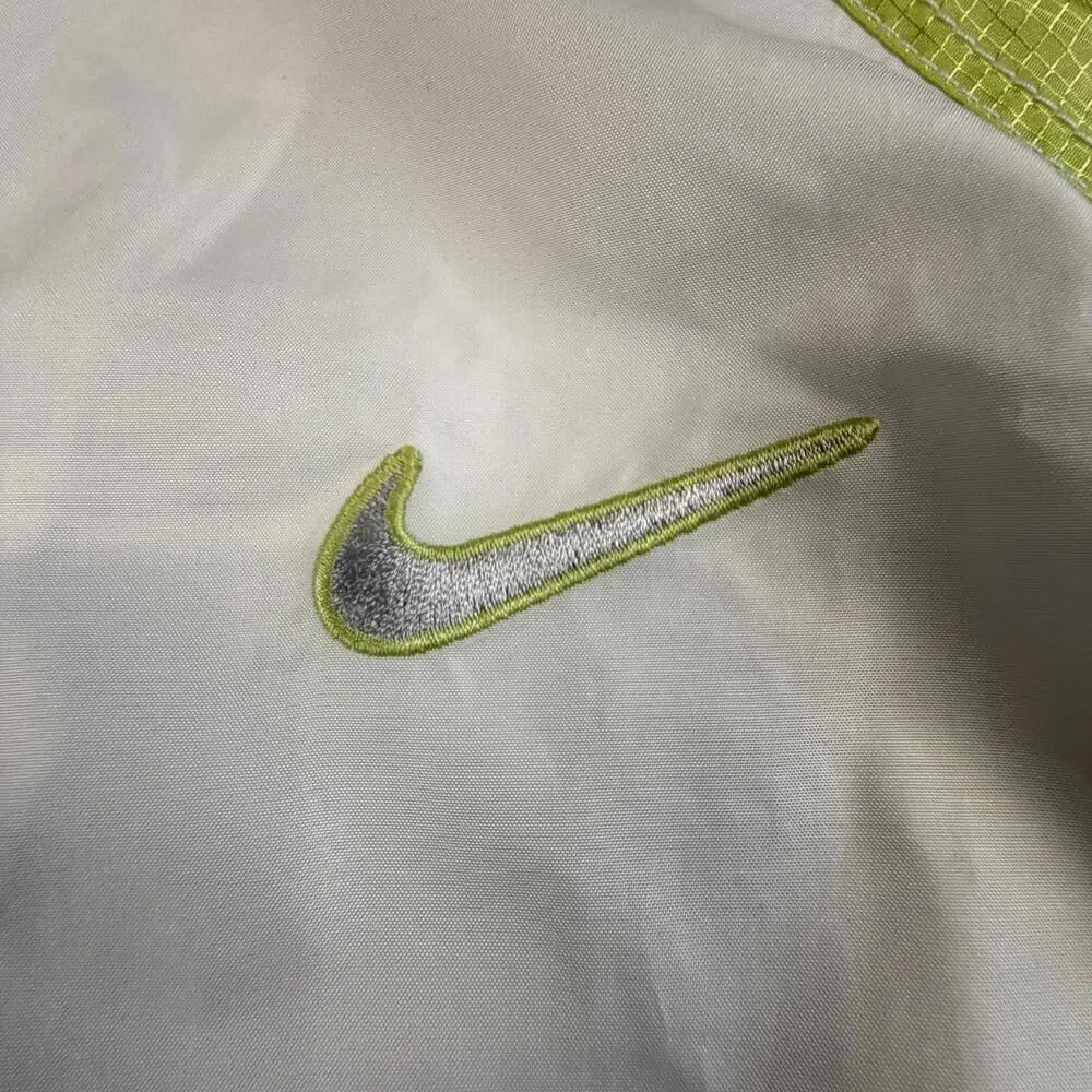 Nike Men's Windbreaker Jacket XL 16-18 White Gray Green #1275‎